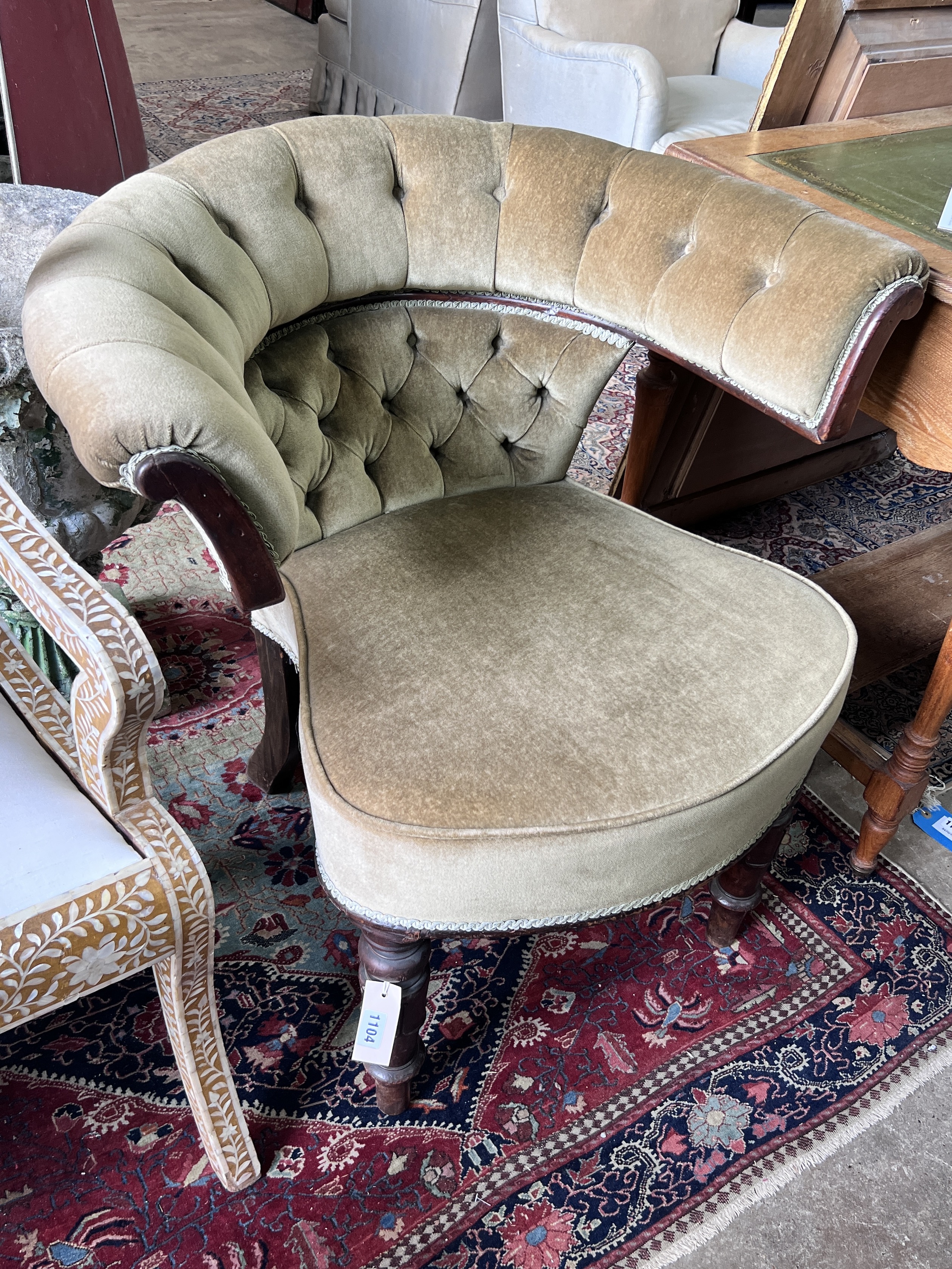 A William IV mahogany library chair, width 80cm, height 78cm